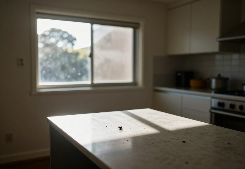 Cockroaches in a Wolli Creek kitchen before treatment